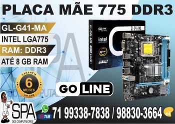 Placa mãe goline socket 775 ddr3 g41 gl-g41-ma em salvador ba. Eletrônicos e celulares