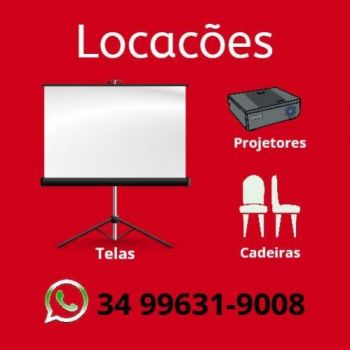 Aluguel telas projetores cadeiras . Guia de empresas e serviços