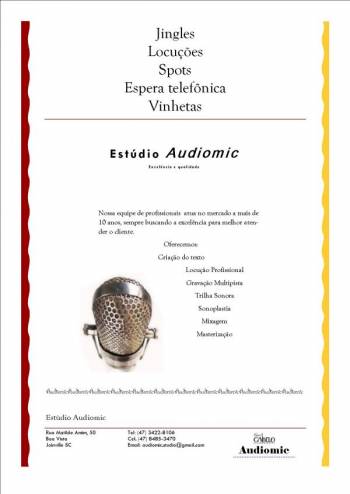 Audiomic estúdio de gravação. Guia de empresas e serviços