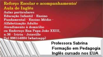 Aula de reforço e de inglês -  prof sabrina. Guia de empresas e serviços