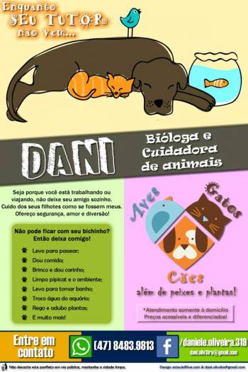Dani - bióloga e cuidadora de animais. Guia de empresas e serviços