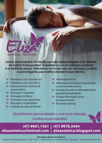 Eliza estética feminina. Guia de empresas e serviços