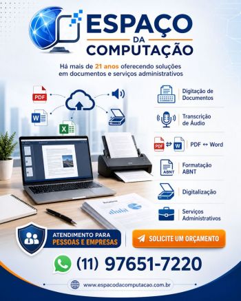 Espaço da computação ⠳ soluções em digitação, documentos e serviços administrativos. Guia de empresas e serviços