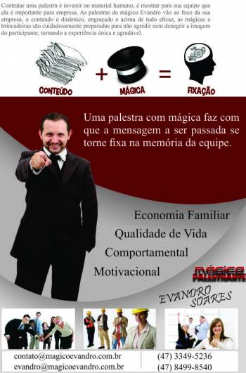 Palestrante mágico evandro soares. Guia de empresas e serviços