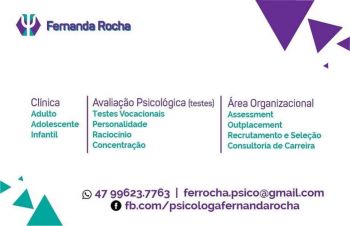 Psicóloga fernanda rocha . Guia de empresas e serviços