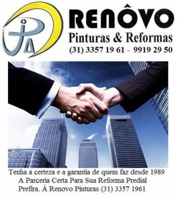 Renôvo pinturas e reformas prediais 31 3357 19 61. Guia de empresas e serviços