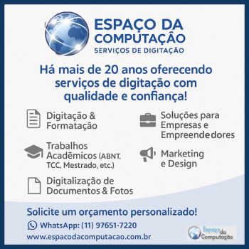 Serviços de digitação profissional - a gente digita, formata e entrega pronto!. Guia de empresas e serviços