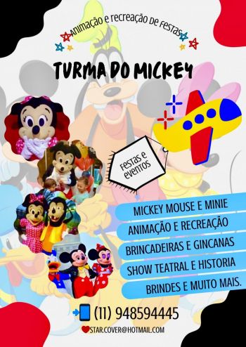 Turma do mickey animação e recreação de festas . Guia de empresas e serviços