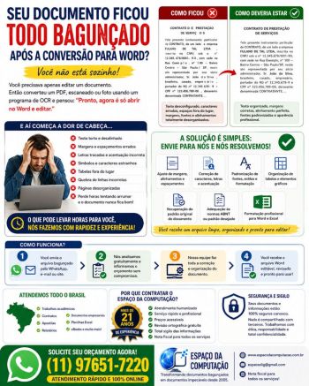 Você converteu um pdf para word⠦ e o documento ficou todo bagunçado?. Guia de empresas e serviços
