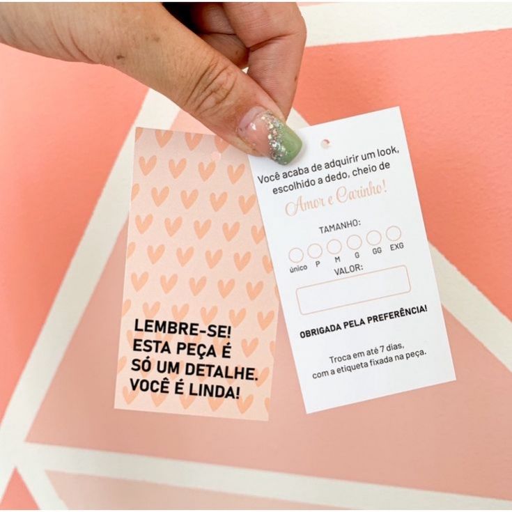 Etiquetas e tags para loja
