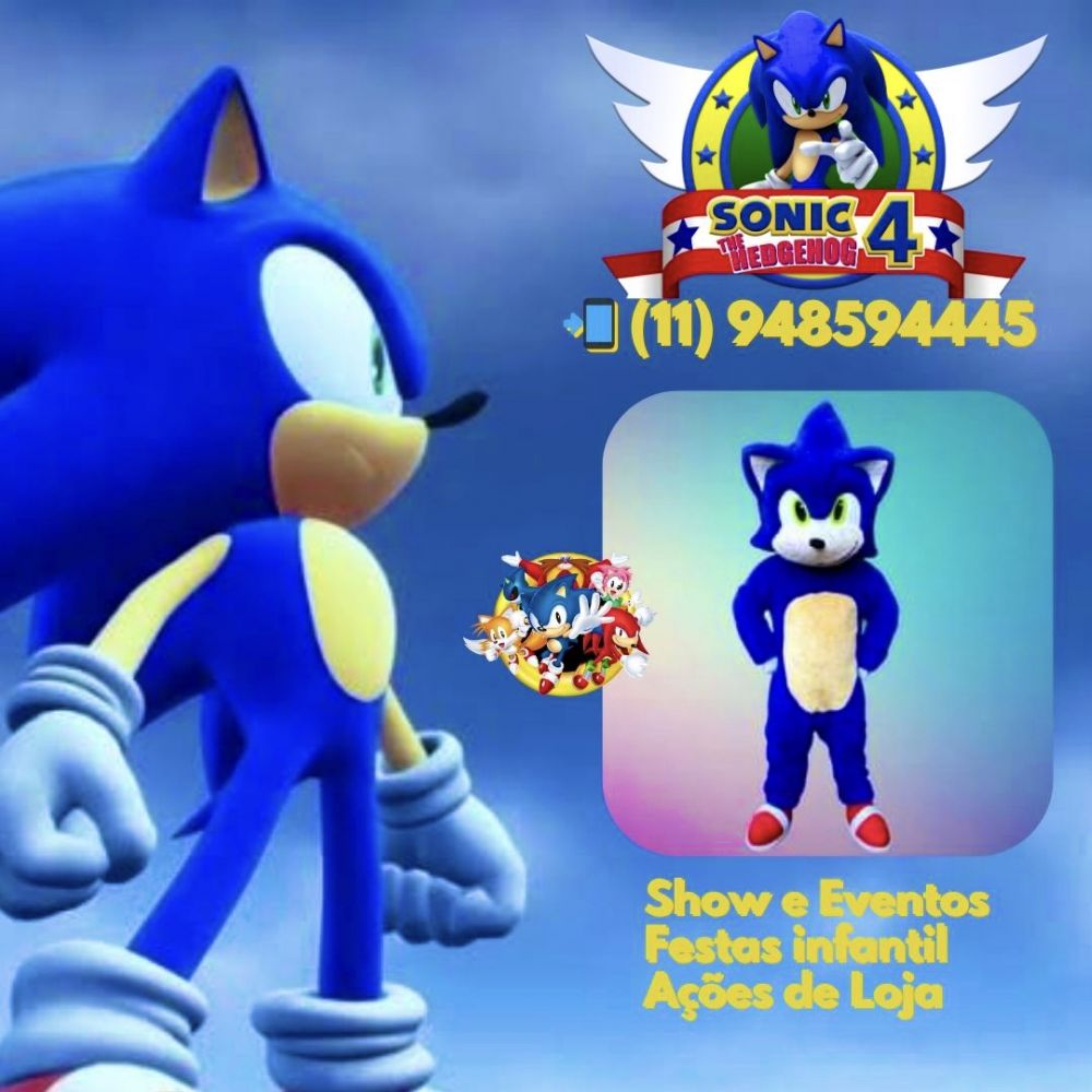 Sonic animação de festas shows e eventos infantil 